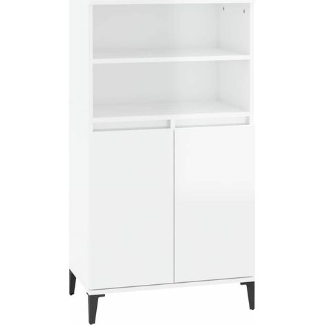 Maison Exclusive - Aparador alto madera contrachapada blanco bril (1/5)