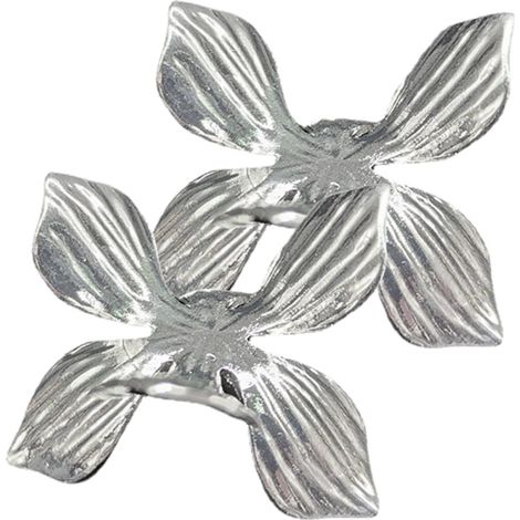 Support pour boule de cristal en métal forme feuille, base (1/5)
