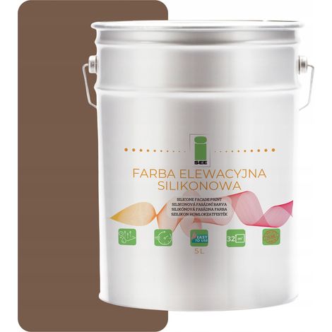 PITTURA PER FACCIATE AL SILICONE, MARRONE CHIARO, 5L, PERMEABILE AL VAPORE (1/5)