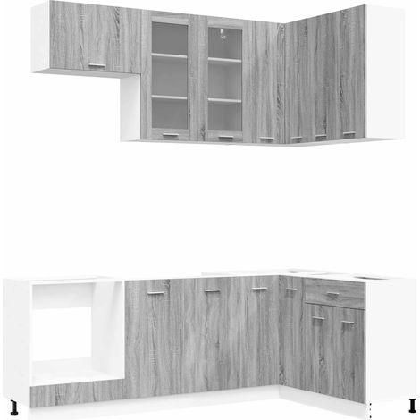 Kitchen Unit LYON 8 pcs Grey Sonoma Engineered Wood vidaXL (1/5)