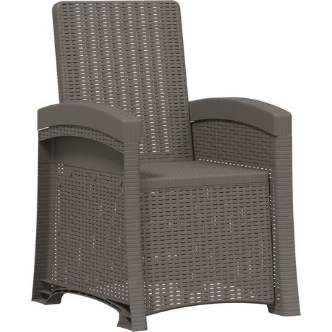 Reclining Garden Chair Rattan Look Light Grey PP vidaXL (1/5)