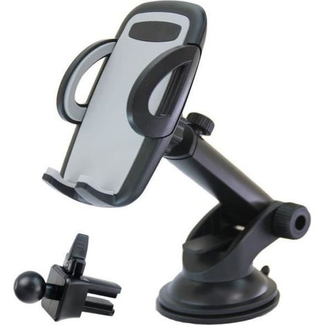 Support Téléphone Voiture - Support Tableau De Bord 3-en-1 - Fixation Sortie D'Air - Compatible Tous Smartphones - 1 Pièce (1/4)