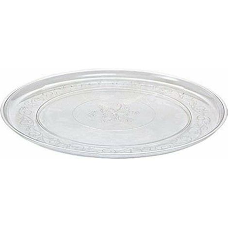 Plateau rond transparent rainuré de 12 pouces pour événements et usage (paquet de 5) (1/5)