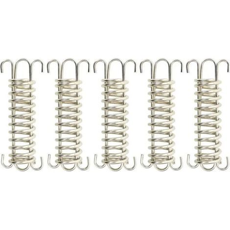 Verrous à ressort pour voile d'ombrage - 5 pièces - Acier inoxydable - 12x2,5 cm - Argenté et doré