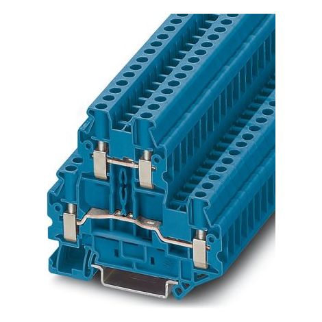 Bloc de jonction à deux étages Phoenix Contact UTTB 4 BU, 0.14 6mm², A visser, Bleu ( Prix pour Paquet de 5 )