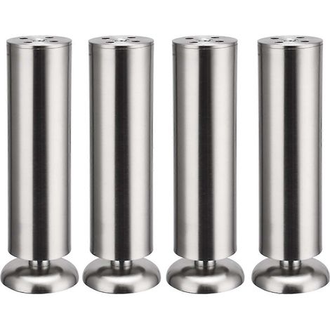 4 pieds de meubles en acier inoxydable de 200 mm (table de cuisine, table de travail, table TV, pieds de canapé)