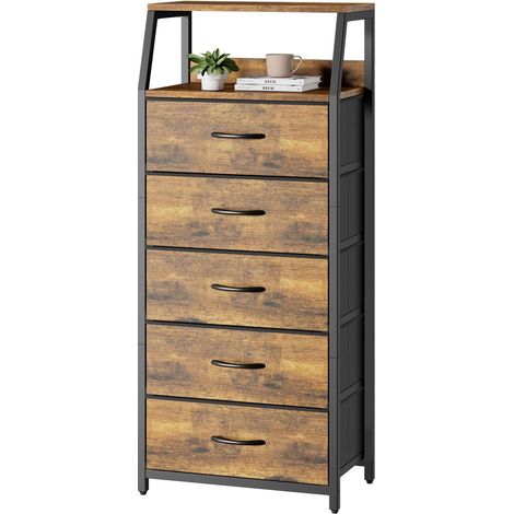 Chest of Drawers with 5 Drawers, Bedside Table, 40 x 11 x (1/5)