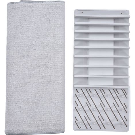 Herausnehmbarer Geschirrkorb-Einsatz, multifunktionale Abtropfmatte, saugfähige Mikrofasermatte für Geschirr und Topfdeckel (1/5)