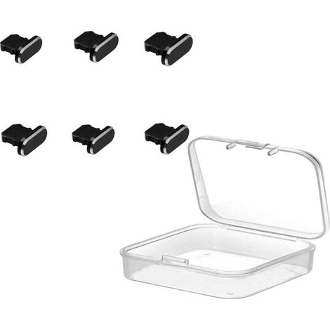 6pcs Mobile Phone Dust Plugs with Box-iPhone14/13/12/11 Compatible with XS/XR/iPad