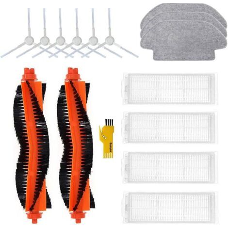 ALLIANDISFOREHILLou Kit accessoires de Rechange pour Robot aspirateur Xiaomi Mi Robot 2S / Vacuum-Mop P/Robot Vacuum S12 2 brosses principales &amp 4 filtres &amp 6 brosses latérales &amp 3 vadrouille (1/5)