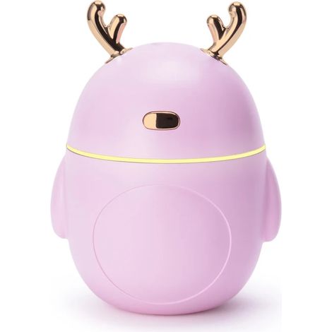 Humidificateur d'air en forme de cerf (rose) avec générateur de brouillard froid ultrasonique USB et lumière LED (1/5)