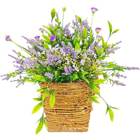 Panier-Porte Fleur Sauvage - Guirlande Suspendue pour Porte d'Entrée Extérieure - Décoration Murale et Fenêtre - 35 cm - 1 Pièce (1/5)