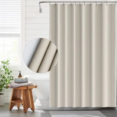 CCYKXAA Rideau de douche beige EVA 180 x 180 cm, anti-moisissure et imperméable, 12 panneaux - Crezuo (1/4)