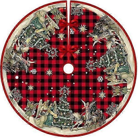 Jupe de sapin de Noël de 90 cm, tapis de sapin de Noël fait main, jupe de sapin de Noël, décoration de sapin de Noël, décoration intérieure (1/4)