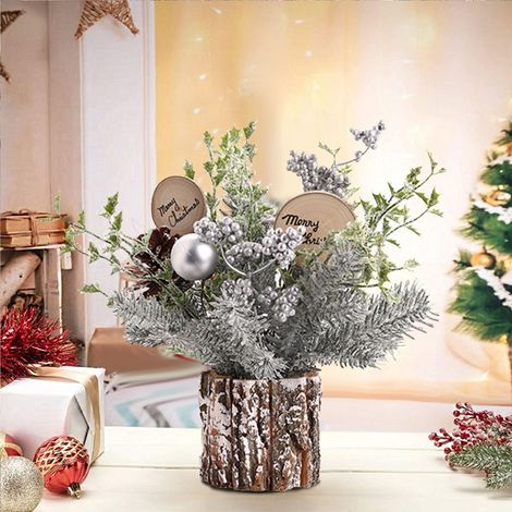 Kleiner Weihnachtsbaumschmuck, 35 cm, gemusterter künstlicher Tannenzapfen, Dekorationselement für Zuhause und Schreibtisch (1/5)