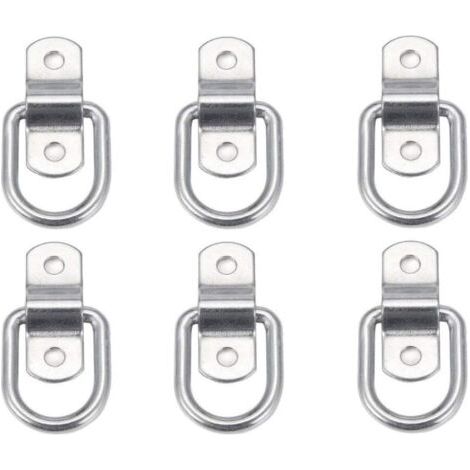 Lntyq Lot de 6 anneaux d'arrimage robustes pour montage, fixation, sangles, taquets, crochets, ancrages de remorque D Anneau D'arrimage (1/3)