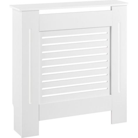 Cache-radiateur en MDF blanc 112 x 19 x 82 cm (1/5)