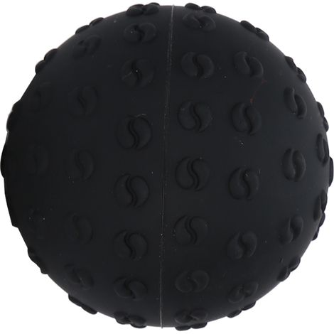 Balle de massage fascia en silicone noir pour fitness, yoga, exercice corporel, épaules et mains, auto-massage profond, matériau durable, récupération musculaire. (1/5)