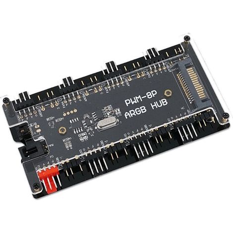 5V 3-pin Wireless ARGB RGB Controller with PWM Synchronization and Temperature Control for Desktop Computer Case