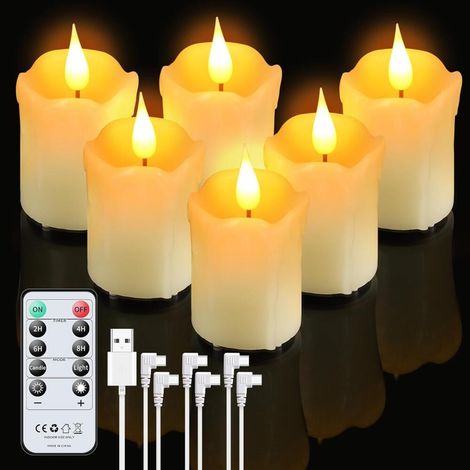 Bougies Chauffe Plat Led Bougies Sans Flamme Graduable avec Câble (1/5)