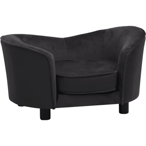Divano per cani nero 69 cm peluche e sintetico nero 020000204