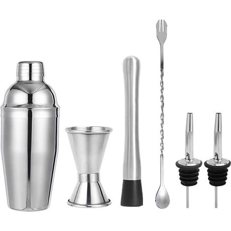 Komplettes Cocktail-Set, 750-ml-Cocktailshaker-Set, professioneller Shaker, Barzubehör und Mixologie-Werkzeuge, ideales Set für Barkeeper und Hobby-Cocktail-Liebhaber, Edelstahl