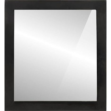 Specchio da Bagno 55x1x60 cm in Vetro e Legno Massello di Mango vidaXL