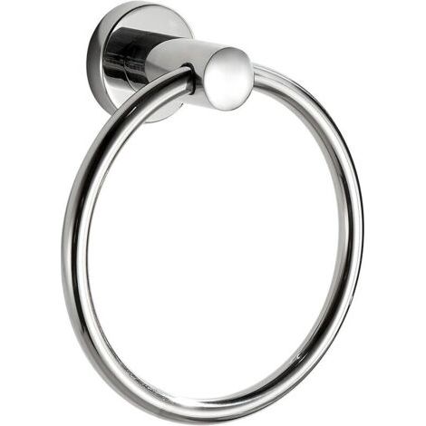 Anello portasciugamani in stile contemporaneo, realizzato in acciaio inox 304 cromato.