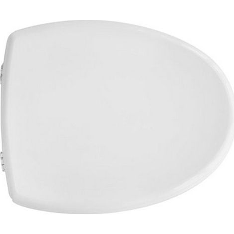 Abattant WC pour vase Dolomite Novella 42,2-45 x 36 cm abattant WC blanc avec charnie'res re'glables en fonte de bois (1/4)