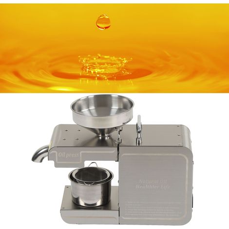 Prensa de aceite eléctrica T1, mini prensa automática de acero inoxidable con control inteligente de temperatura, enchufe estadounidense de 110 V.