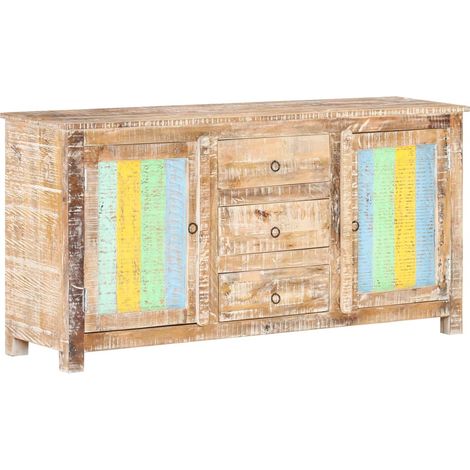 Credenza buffet cassettiera mobile contenitore organizer cucina soggiorno soggiorno 151 x 40 x 75 cm legno di acacia grezzo multicolore 020029556