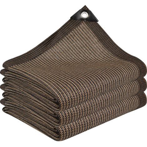 Brise Vue Balcon Vue Jardin Exterieur, Brise-Vue Jardin de 3x5m Toile Ombrage de Protection Solaire Rectangulaire à 90% Anti UV en Voile D'ombrage Filet D'ombrage avec œillets pour Pergola (Marron) (1/5)