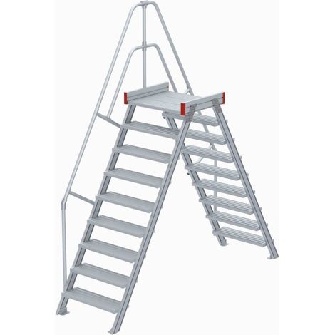 Euroline 512 Überstieg 60° 800mm Stufenbreite 2x9 Stufen Alu gerieft