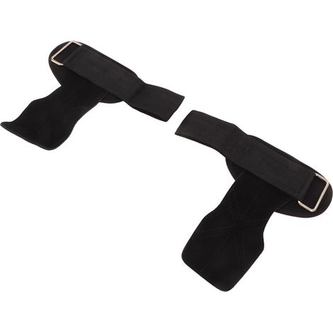 Lot de 2 protège-paumes de gymnastique en imitation cuir de vachette antidérapant, support de poignet pour tractions et haltérophilie, noir (1/5)