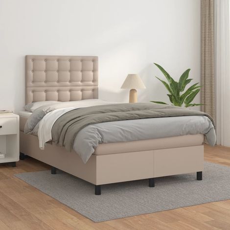 Boxspringbett Matratze Cappuccino-Braun 120x200cm Kunstleder (1/5)