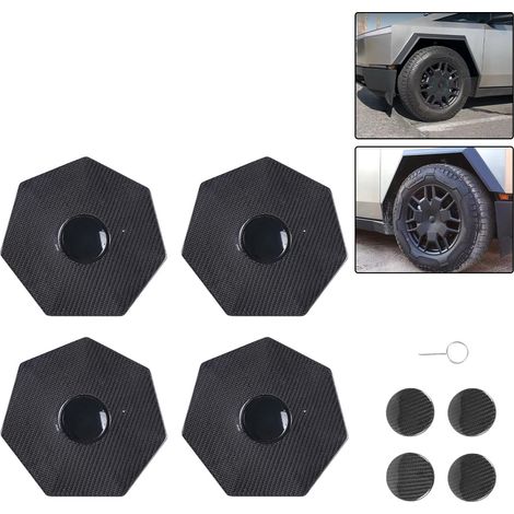 Carbon fiber wheel center caps for Tesla Cybertruck - carbon fiber pattern (1/4)