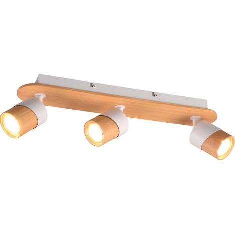 Barra 3 luci, legno, naturale e bianco, L48 cm, Aruni (1/5)