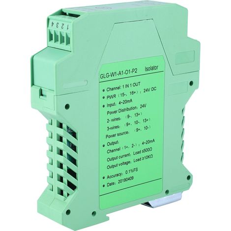Transmetteur isolateur de signal de courant continu 24 V CC, conditionneur de signal de détection PLC 4-20 mA (3) (1/5)