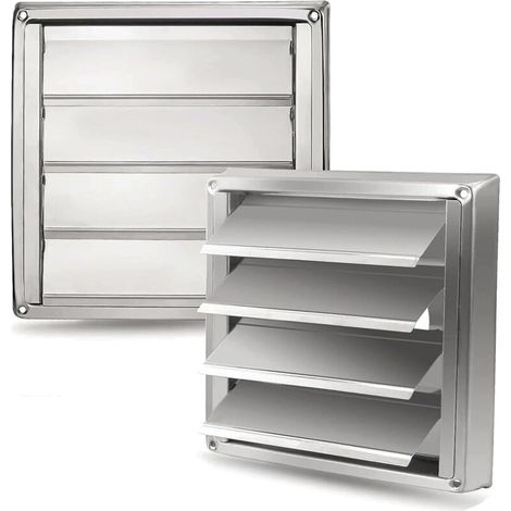 Grille d'Aération en Acier Inoxydable 150 mm -Résistante aux Intempéries avec Volets de Fermeture Automatique Anti-Retour-Parfaite pour Sèche-linge,Hottes, Ventilations,Conduits d'Échappement (1/5)
