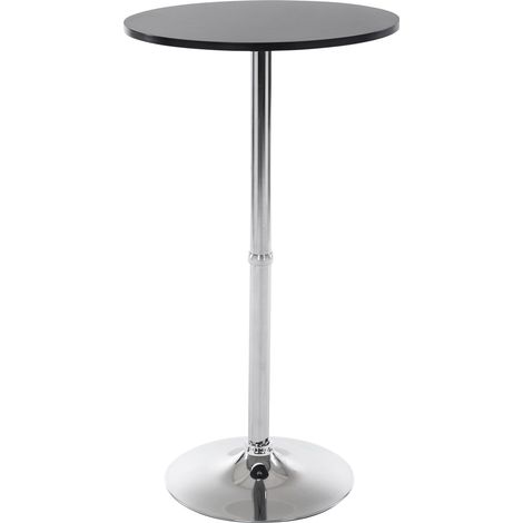 Table de bar bistrot plateau rond diamètre 60 cm en bois noir cadre en métal 100005590 (1/5)
