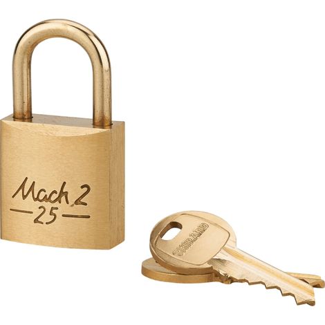 Cadenas à clé Mach 2 UNIKEY (achetez-en plusieurs, ouvrez avec la même clé), 25mm, anse laiton, 2 clés - THIRARD (1/5)