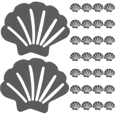 30 Autocollants Antidérapants en Caoutchouc de Coquillage pour Sol de Salle de Bain, Autocollants Pratiques et Auto-adhésifs pour (1/5)