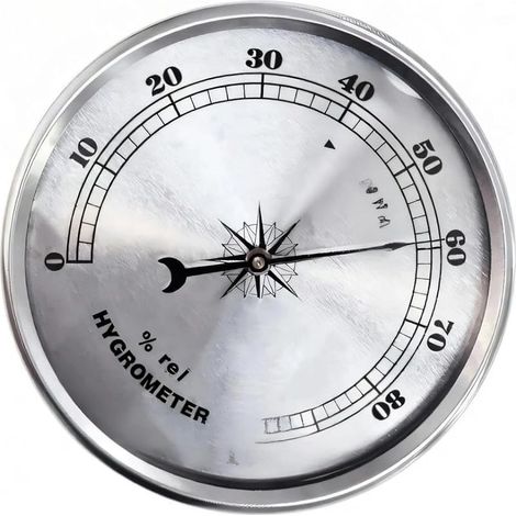 Ensemble baromètre/thermomètre/hygromètre analogique rétro avec cadre en métal de 90 mm de diamètre pour pression et température (1/5)