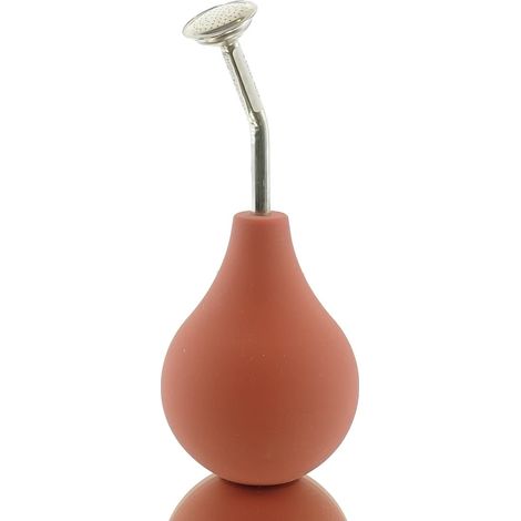 GEDA – Poire d'arrosage bonsaï Pro – Terracotta, col court, tube chromé 9,5 cm, 250 ml (1/2)