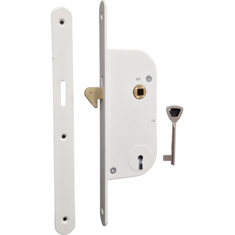 Serrure pour Porte en Bois Coulissante à Encastrer à Crochet, à Clé avec Gâche KLOSE besser