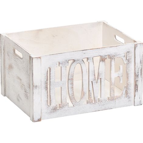 Scatola Home Organizer in Legno Bianco 40x30x22cm