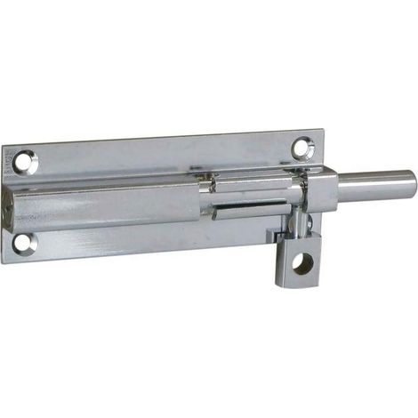Targette laiton à ressort avec platine - Platine : 90 x 30 mm - Longueur : 120 mm - Décor : Chromé - Sens : Réversible - TCASYSTEM