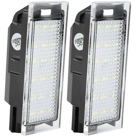 QORVA-Lot de 2 feux de plaque d'immatriculation LED 18 perles – Éclairage haute luminosité – Compatible Twingo, Clio, Mégane, Laguna