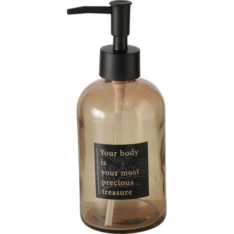 Dispenser di sapone in vetro marrone (1/3)