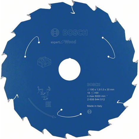 Kreissägeblatt Expert for Wood D.190mm Bohrung 30mm 18Zähne WZ BOSCH